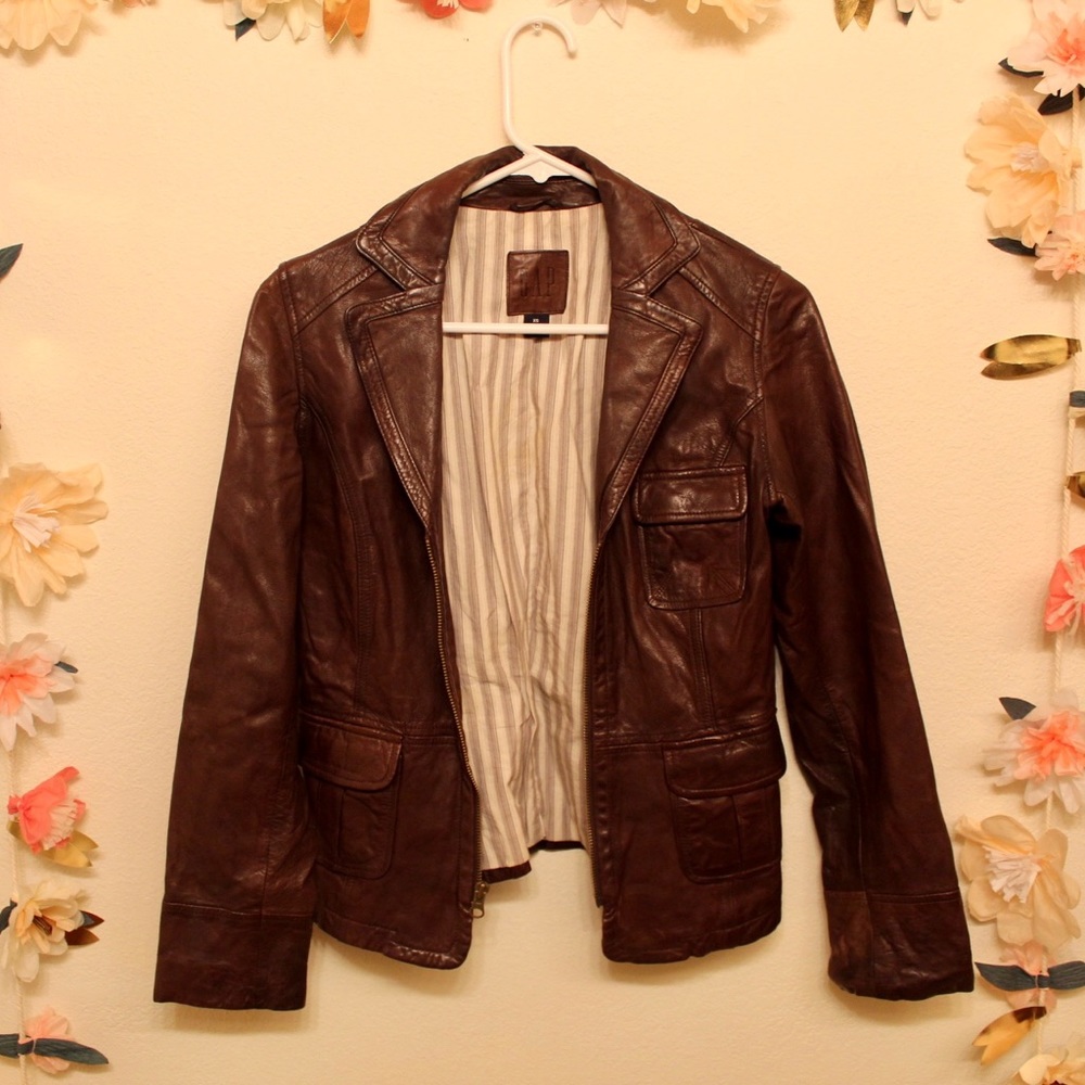 Gap Women’s Leather Brown XS Jacket